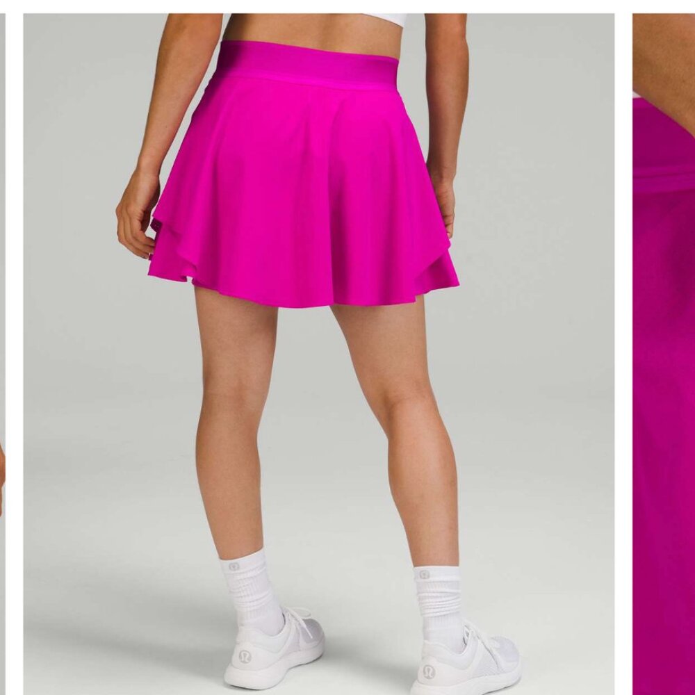 Lululemon Court Rival Perforated High-Rise Skirt *Long Purple Highlight 4 pink